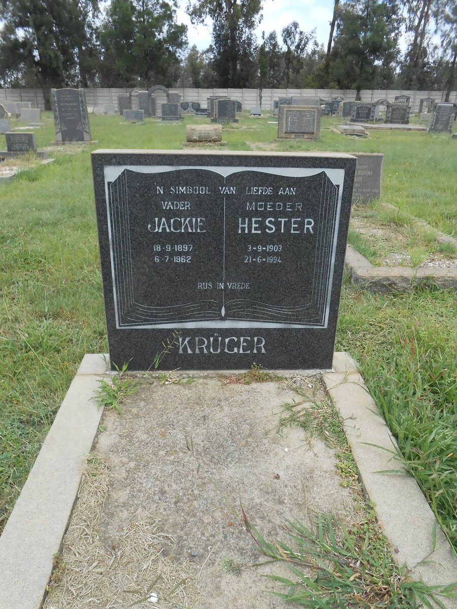 KRUGER Jackie 1897-1962 &amp; Hester 1903-1994