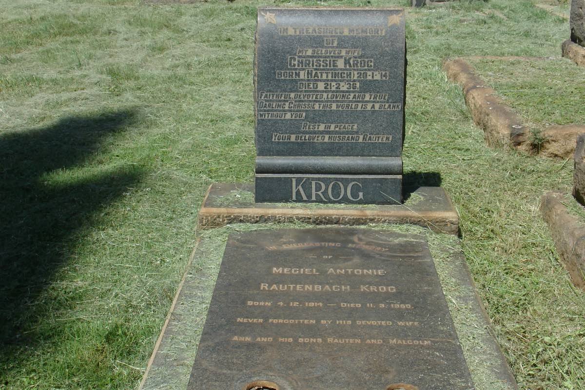 KROG Chrissie nee HATTINGH 1914-1936 :: KROG Magiel Antonie Rautenbach 1914-1960