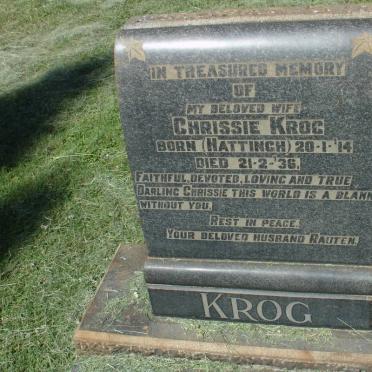 KROG Chrissie nee HATTINGH 1914-1936 :: KROG Magiel Antonie Rautenbach 1914-1960