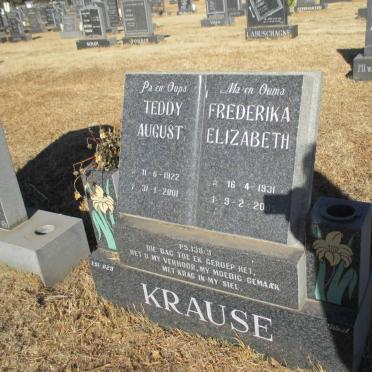KRAUSE Teddy August 1922-2001 &amp; Frederika Elizabeth 1931-2005