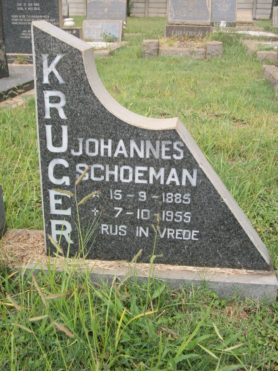 KRUGER Johannes Schoeman 1885-1955