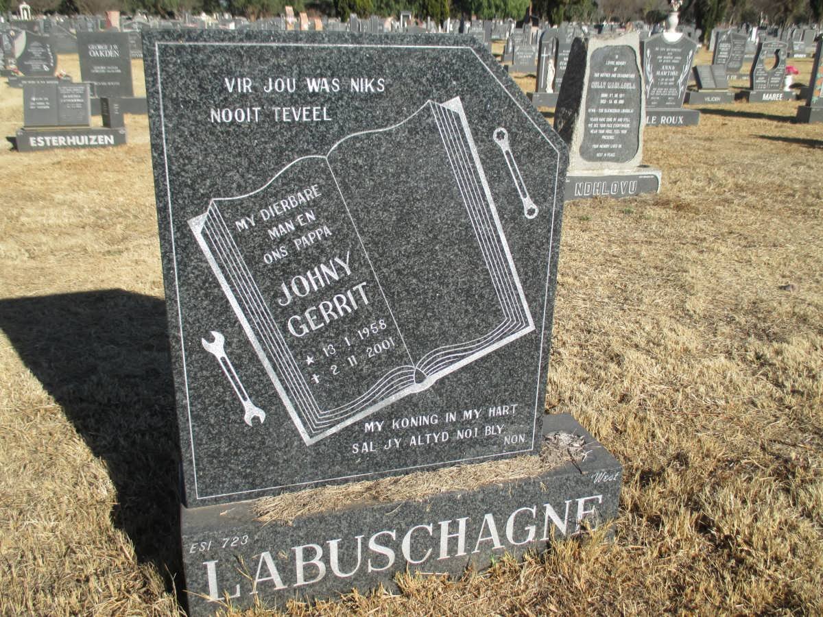 LABUSCHAGNE Johny Gerrit 1958-2001