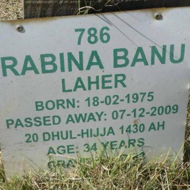 LAHER Rabina Banu 1975-2009