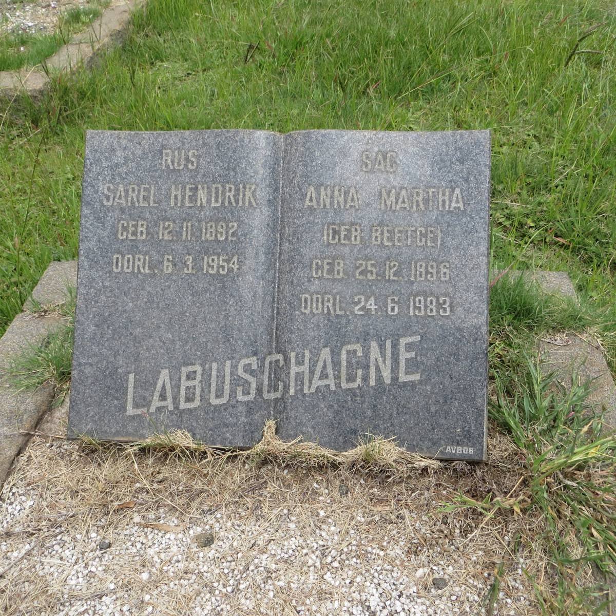 LABUSCHAGNE Sarel Hendrik 1892-1954 &amp; Anna Martha BEETGE 1896-1983