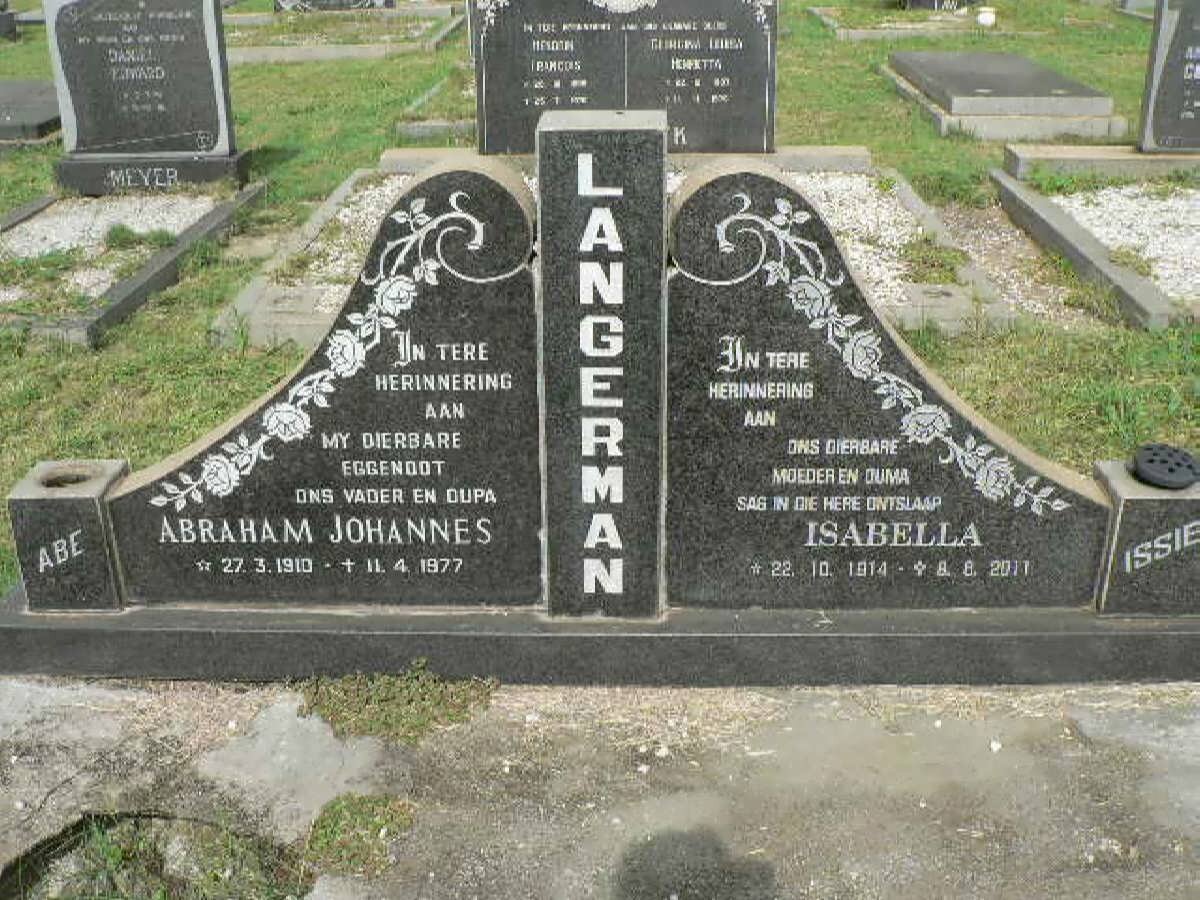LANGERMAN Abraham Johannes 1910-1977 &amp; Isabella 1914-2011