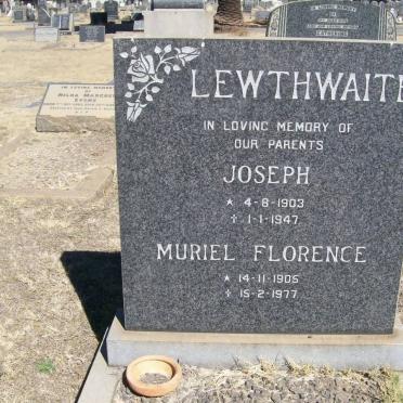 LEWTHWAITE Joseph 1903-1947 &amp; Muriel Florence 1906-1977