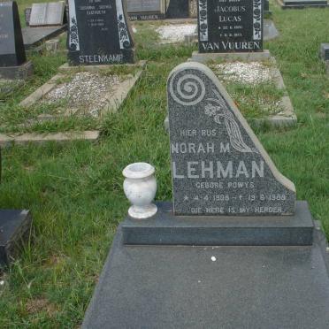 LEHMAN Norah M. nee POWYS 1908-1988