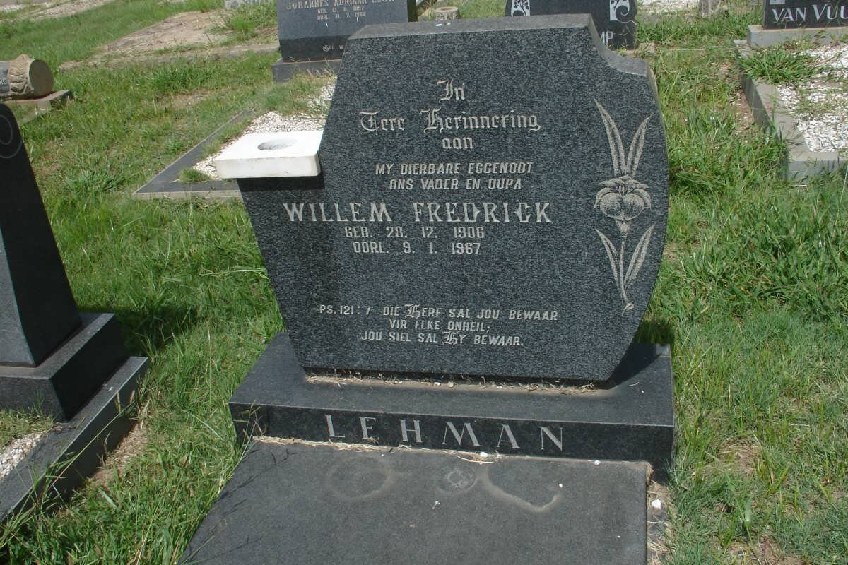 LEHMAN Willem Fredrick 1906-1967