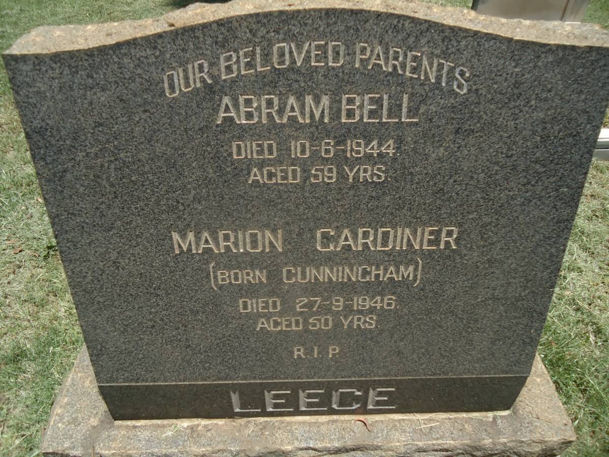 LEECE Abram Bell -1944 &amp; Marion Gardiner CUNNINGHAM -1946