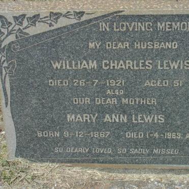LEWIS William Charles -1921 &amp; Mary Ann 1867-1963 :: MOORE Edward Charles -1946
