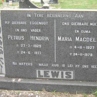 LEWIS Petrus Hendrik 1929-1977 &amp; Maria Magdelena 1927-1978