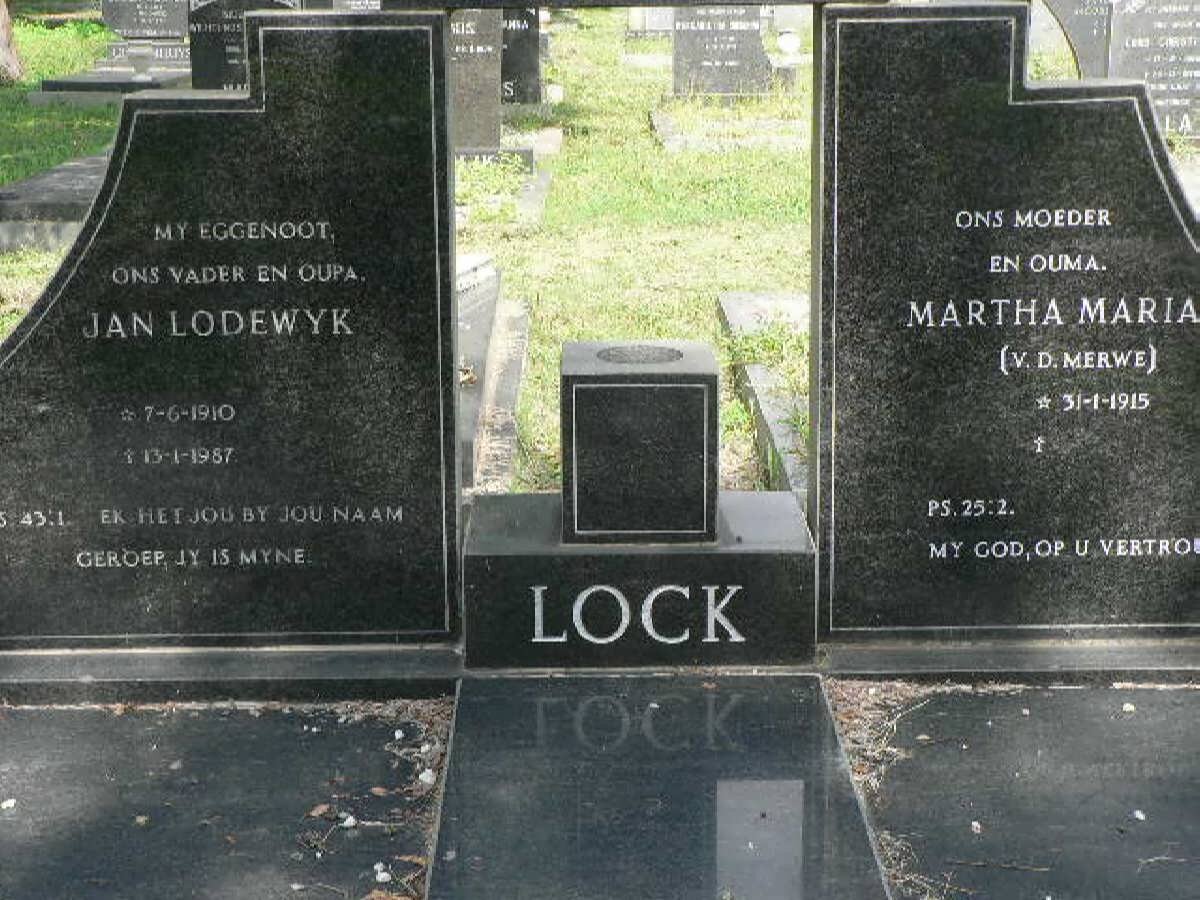 LOCK Jan Lodewyk 1910-1987 &amp; Martha Maria V.D. MERWE 1915-