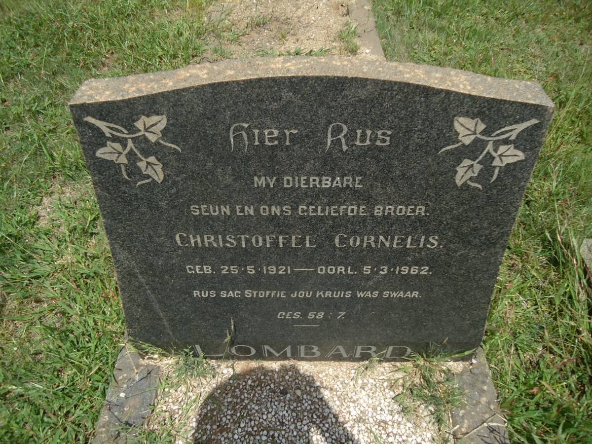 LOMBARD Christoffel Cornelis 1921-1962