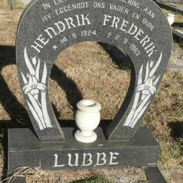 LUBBE Hendrik Frederik 1924-1983