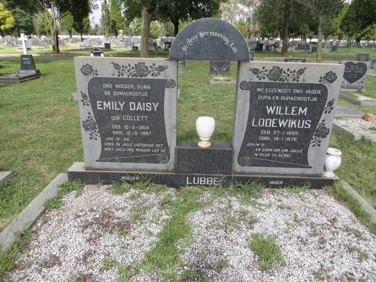 LUBBE Willem Lodewikus 1899-1976 &amp; Emily Daisy COLLETT 1903-1987