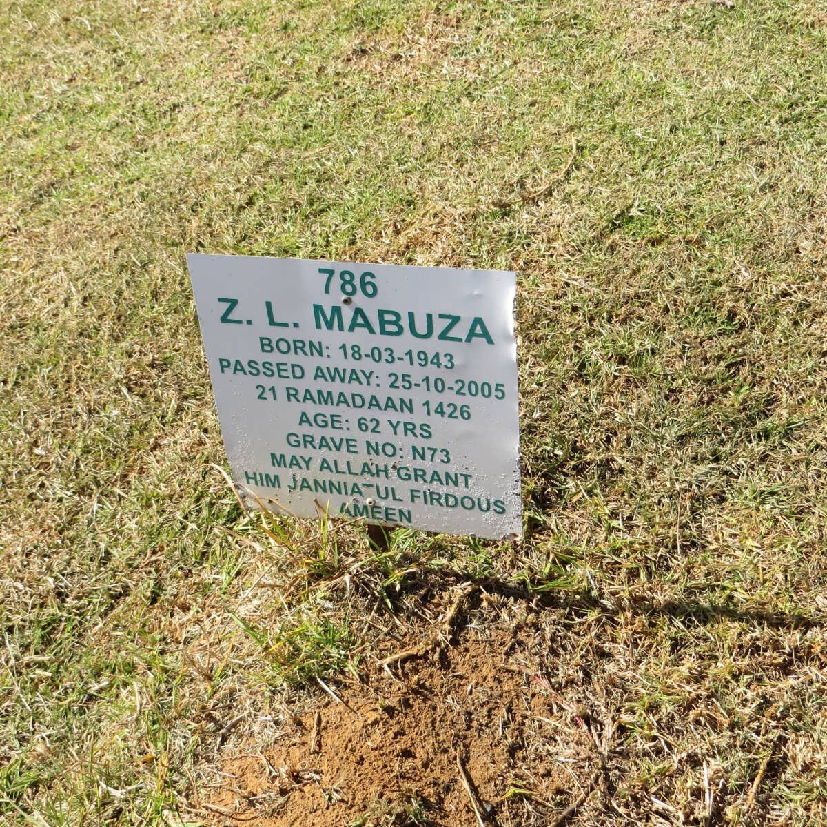 MABUZA Z.L. 1943-2005
