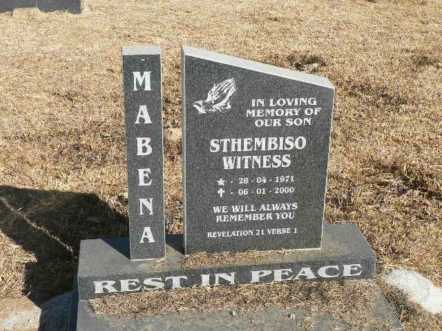MABENA Sthembiso Witness 1971-2000