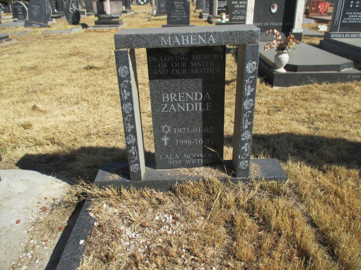MABENA Brenda Zandile 1971-1998