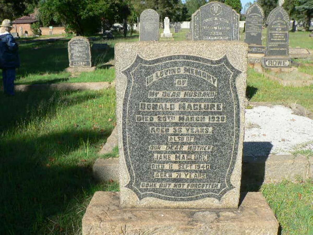 MACLURE Donald -1928 &amp; Jane -1940