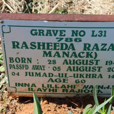 MANACK Rasheeda Razak 1943-2003