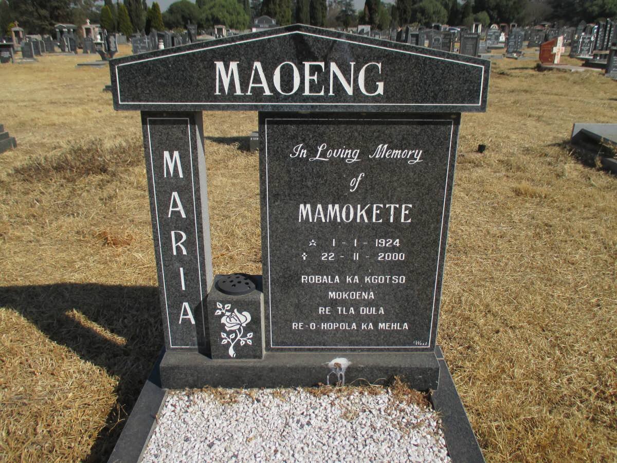 MAOENG Mamokete 1924-2000