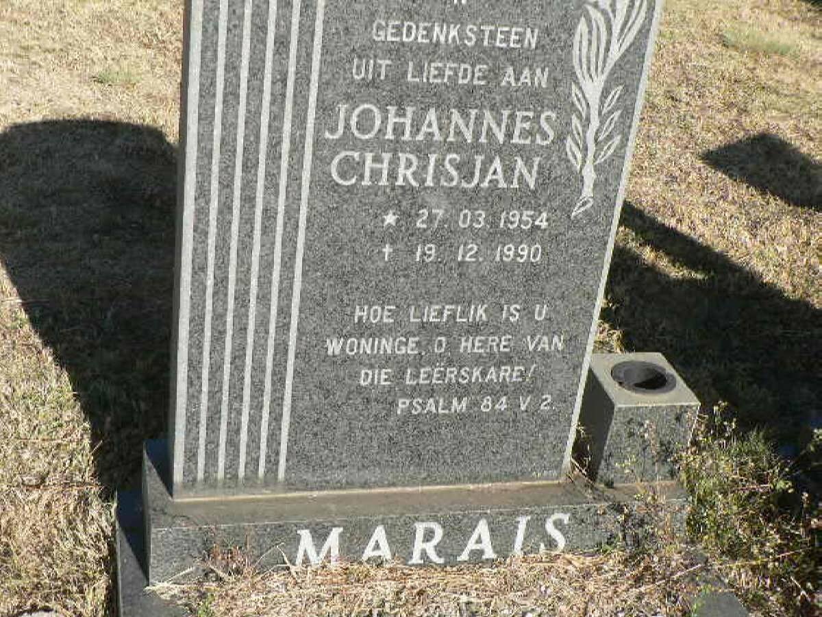 MARAIS Johannes Chrisjan 1954-1990