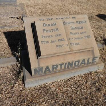 MARTINDALE  George Henry Sugden -1950 &amp; Dinah Porter -1950