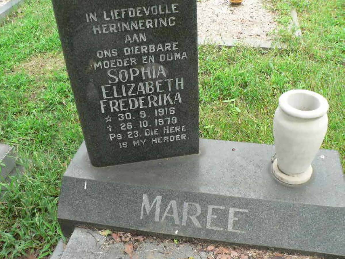 MAREE Sophia Elizabeth Frederika 1916-1979
