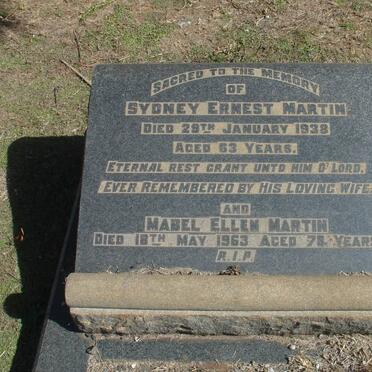 MARTIN Sydney Ernest -1938  &amp; Mabel Ellen -1963