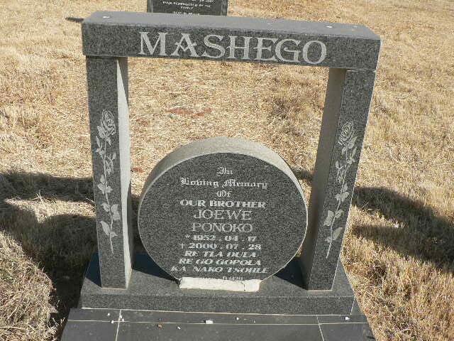 MASHEGO Joewe Ponoko 1952-2000