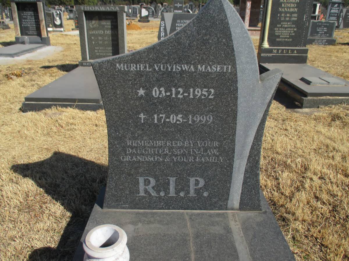 MASETI Muriel Vuyiswa 1952-1999
