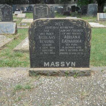 MASSYN Nicolaas Hendrik 1892-1965 &amp; Adriana Catharina VUYK 1892-1952