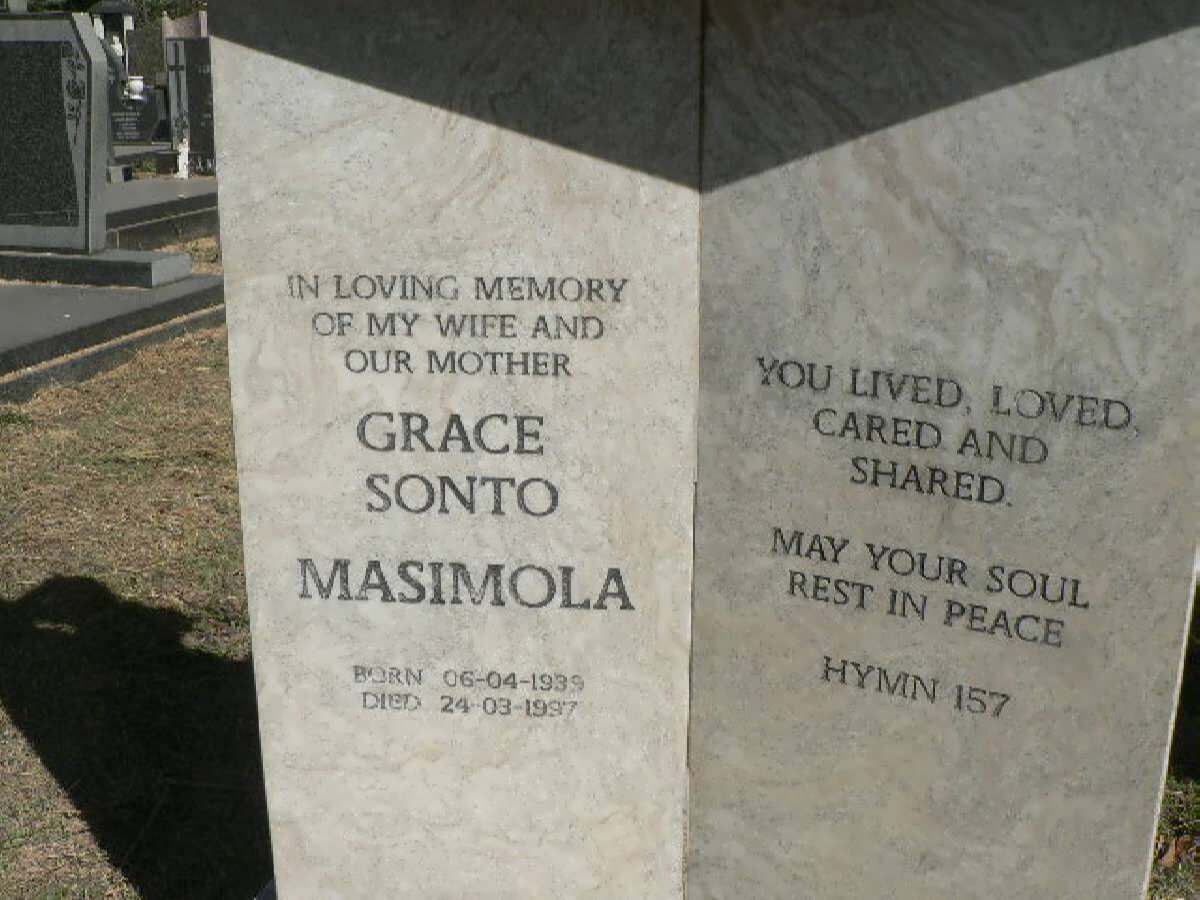 MASIMOLA Grace Sonto 1935-1997