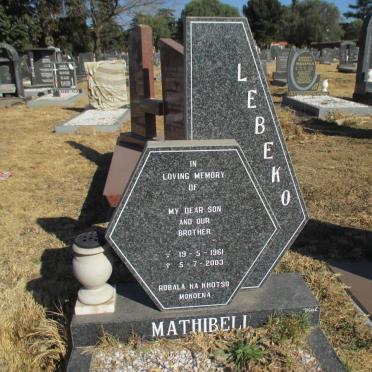 MATHIBELI Lebeko 1961-2003