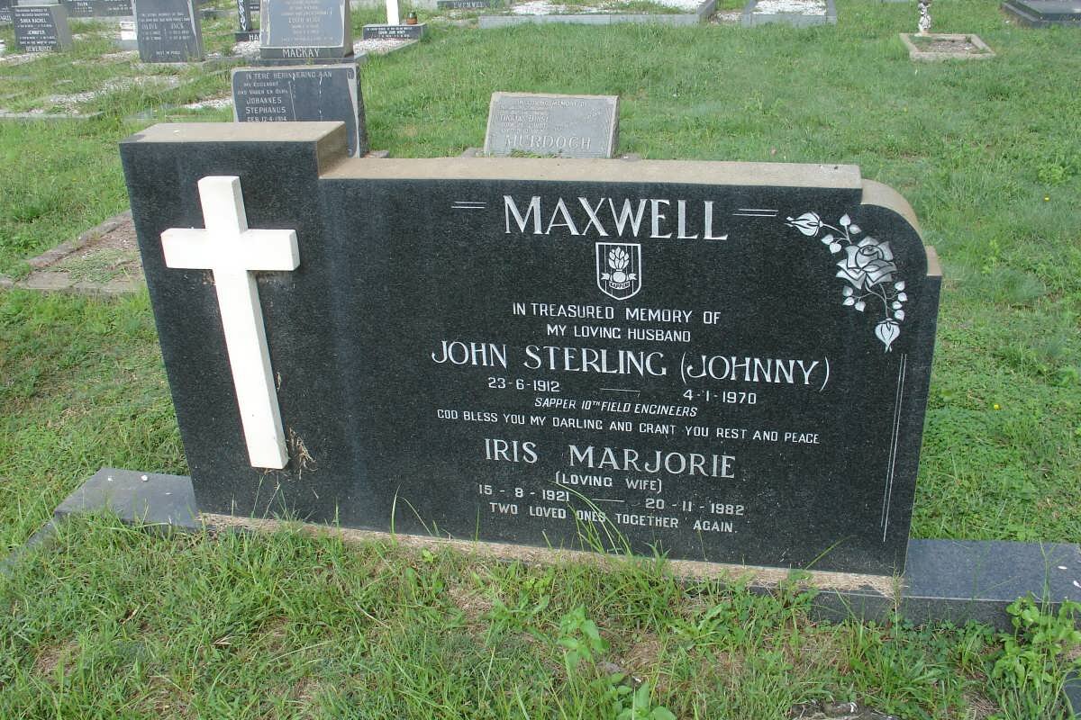 MAXWELL John Sterling 1912-1970 &amp; Iris Marjorie 1921-1982