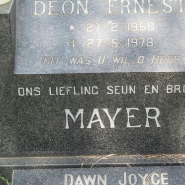 MAYER Dawn Joyce 1928-1983 :: MAYER Deon Ernest 1958-1978