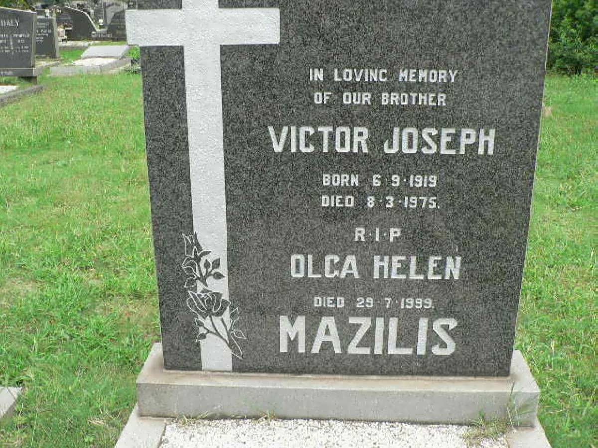 MAZILIS Victor Joseph 1919-1975 :: MAZILIS Olga Helen -1999
