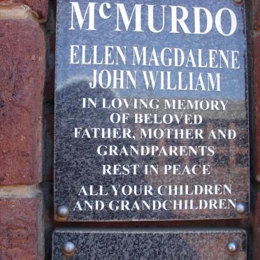 McMURDO John William &amp; Ellen Magdalene