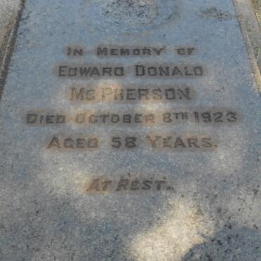 McPHERSON Edward Donald -1923