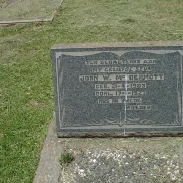 McDERMOTT John W. 1903-1923