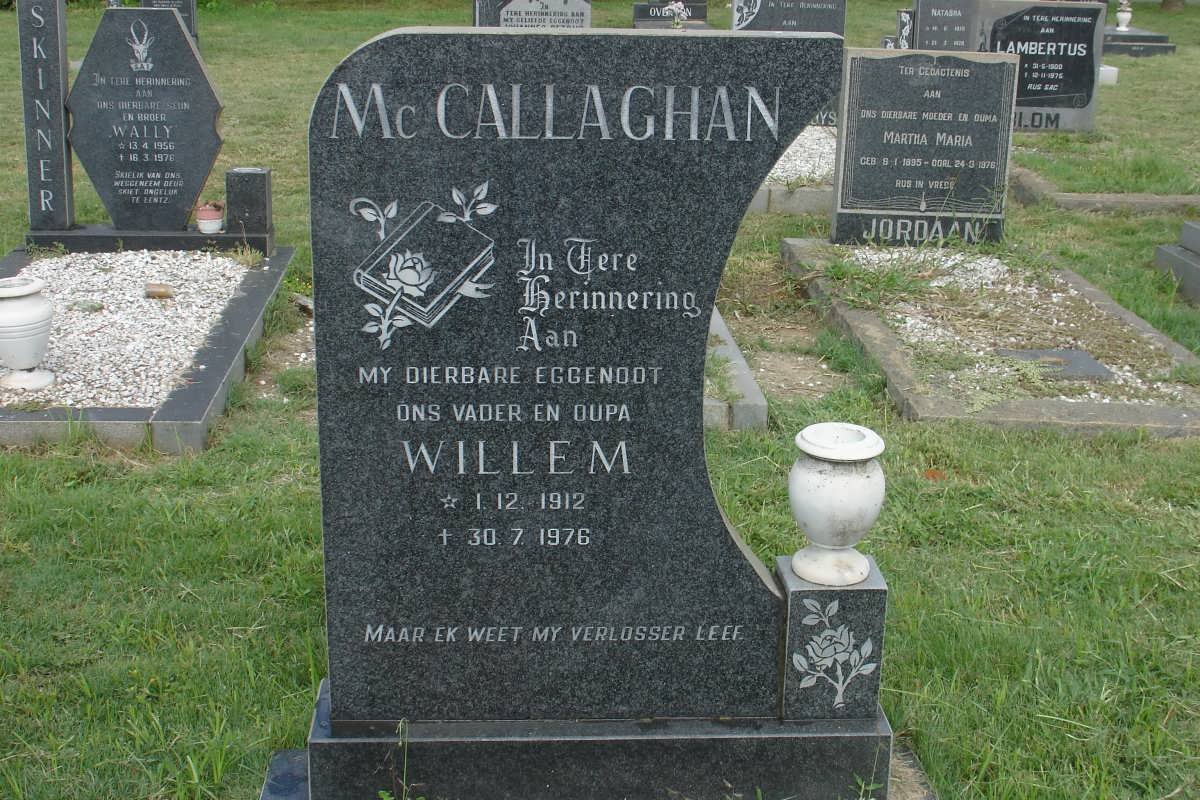 MCALLAGHAN Willem 1912-1976