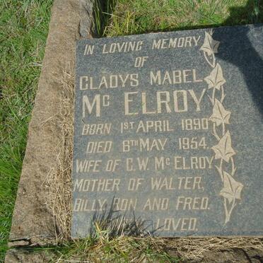 McELROY Gladys Mabel 1890-1954