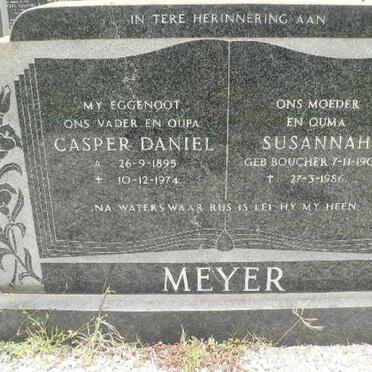MEYER Casper Daniel 1895-1974 &amp; Susannah BOUCHER 1903-1986