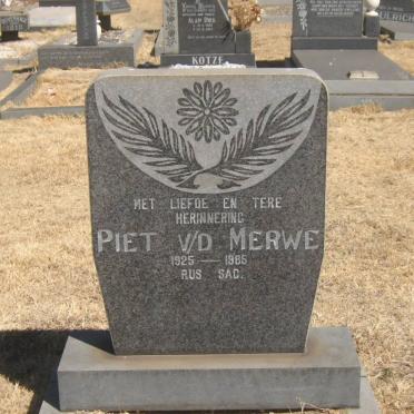 MERWE Piet, v.d. 1925-1985