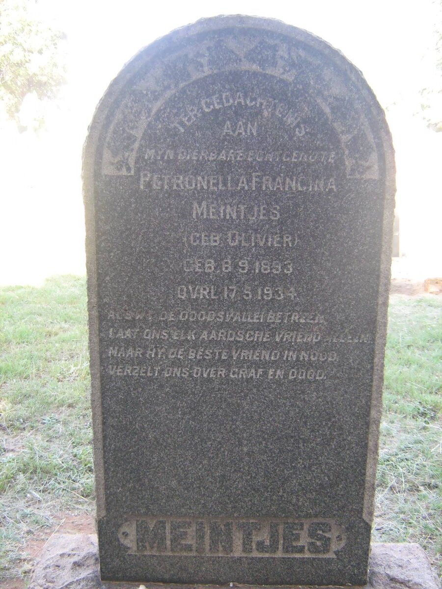 MEINTJIES Petronella Francina nee OLIVIER 1893-1934