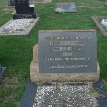 MERWE Theunis Gerhardus, van der 1894-1956