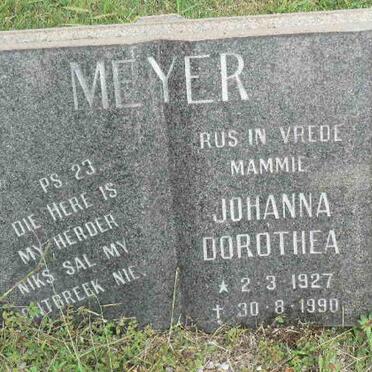 MEYER Johanna Dorothea 1927-1990