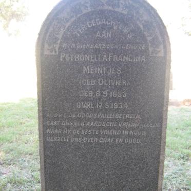 MEINTJIES Petronella Francina nee OLIVIER 1893-1934