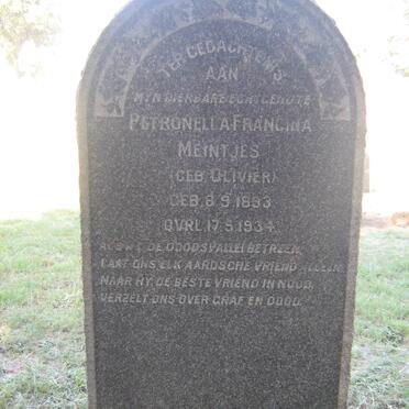 MEINTJIES Petronella Francina nee OLIVIER 1893-1934