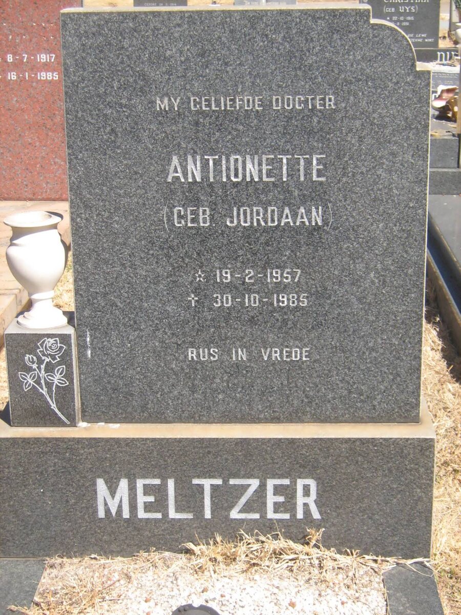 MELTZER Antionette nee JORDAAN 1957-1985